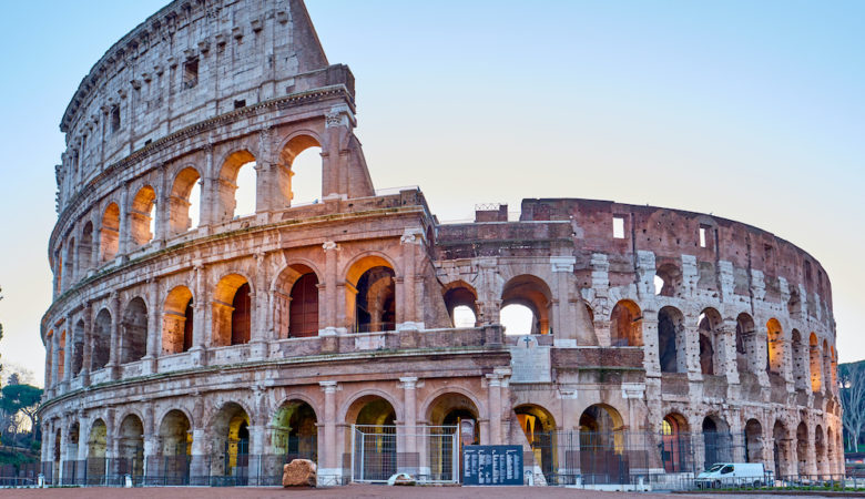 Colosseum at sunrise in Rome