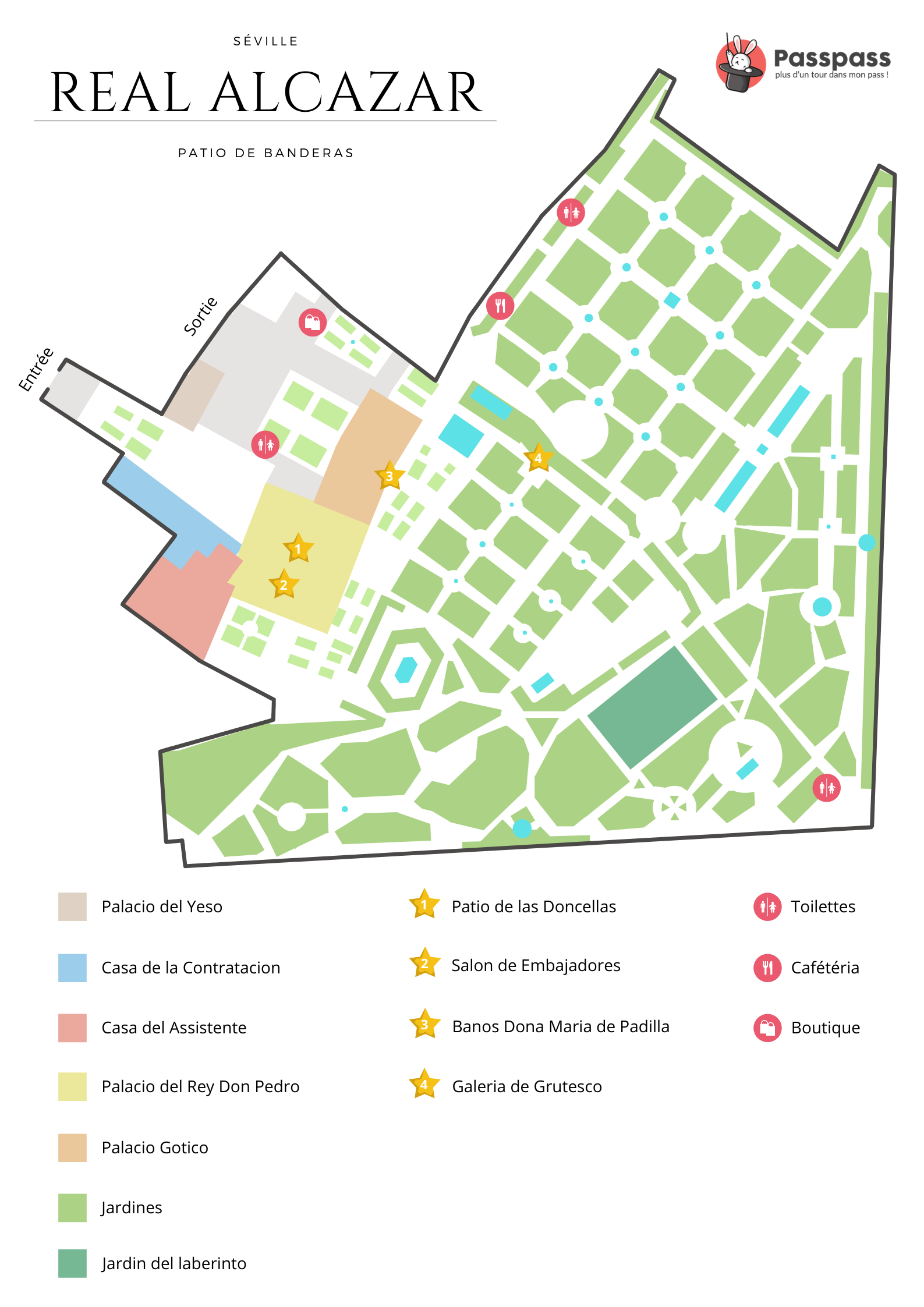 Plan Passpass Alcazar de Séville