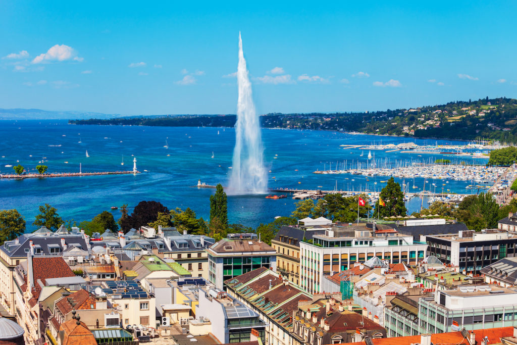 Vue sur le Jet d'eau de Genève