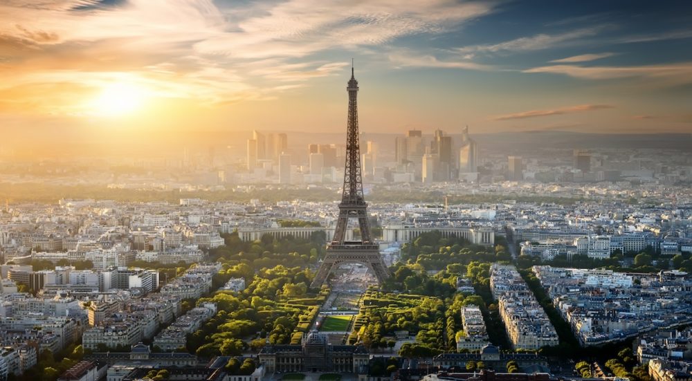 Vue aérienne tour eiffel