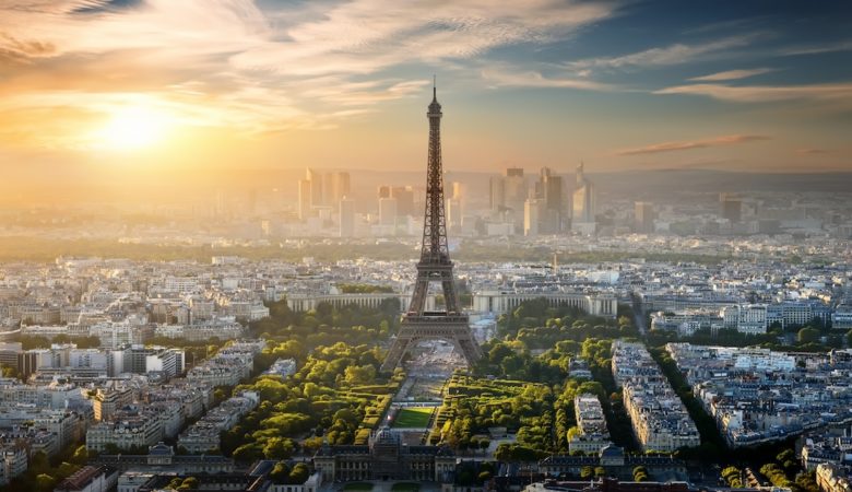 Vue aérienne tour eiffel